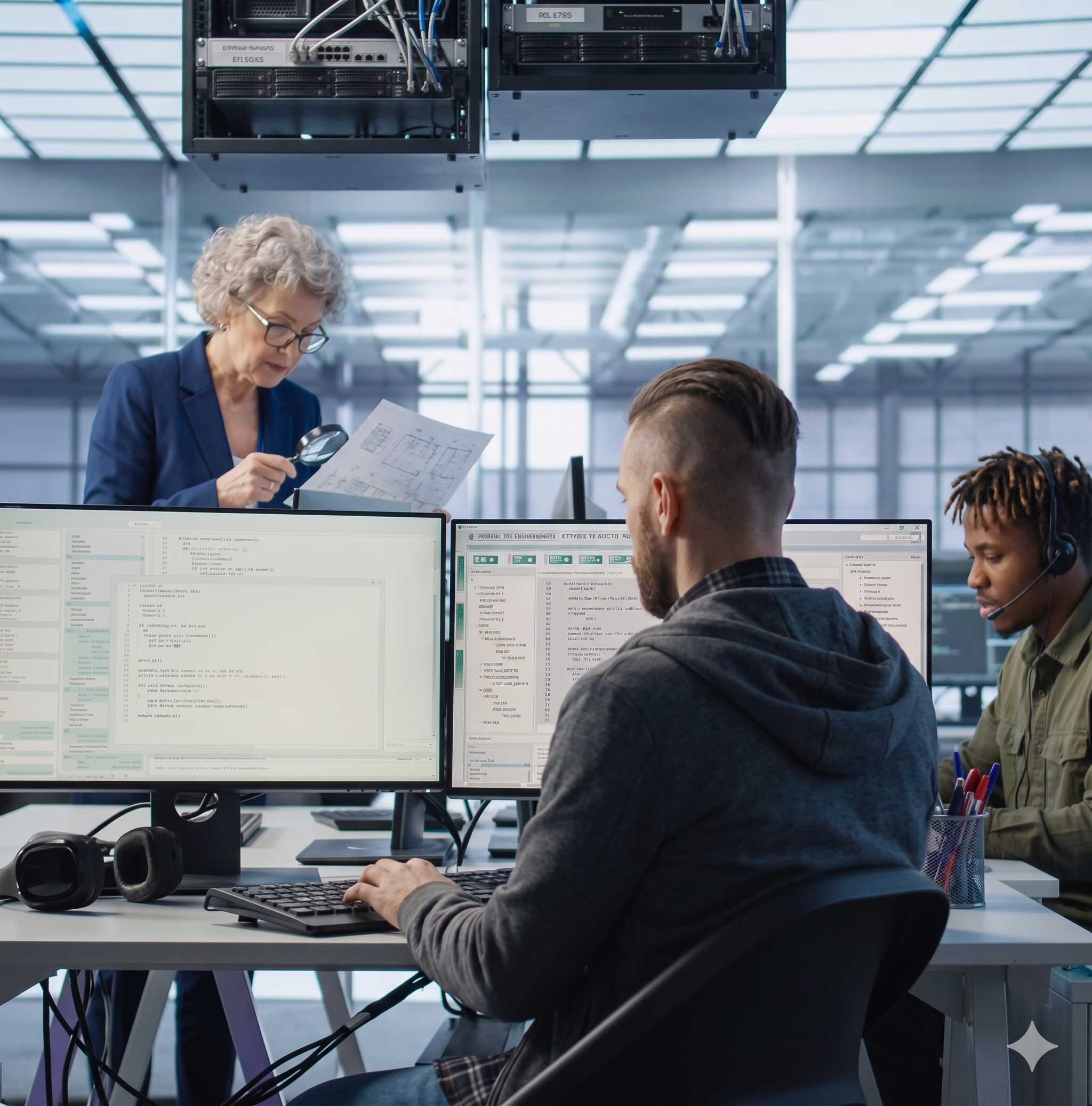Next Phase Global medical professionals working at computers